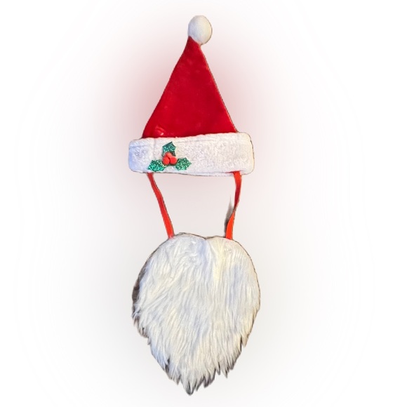 Pet Christmas Hat with attached Santa Beard 🎅🏼 - Picture 1 of 1